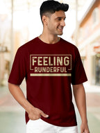  Men's Cotton Graphic Printed T-Shirt with Motivational Slogans and Typography Design maroon, XXL