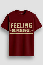  Men's Cotton Graphic Printed T-Shirt with Motivational Slogans and Typography Design maroon, S