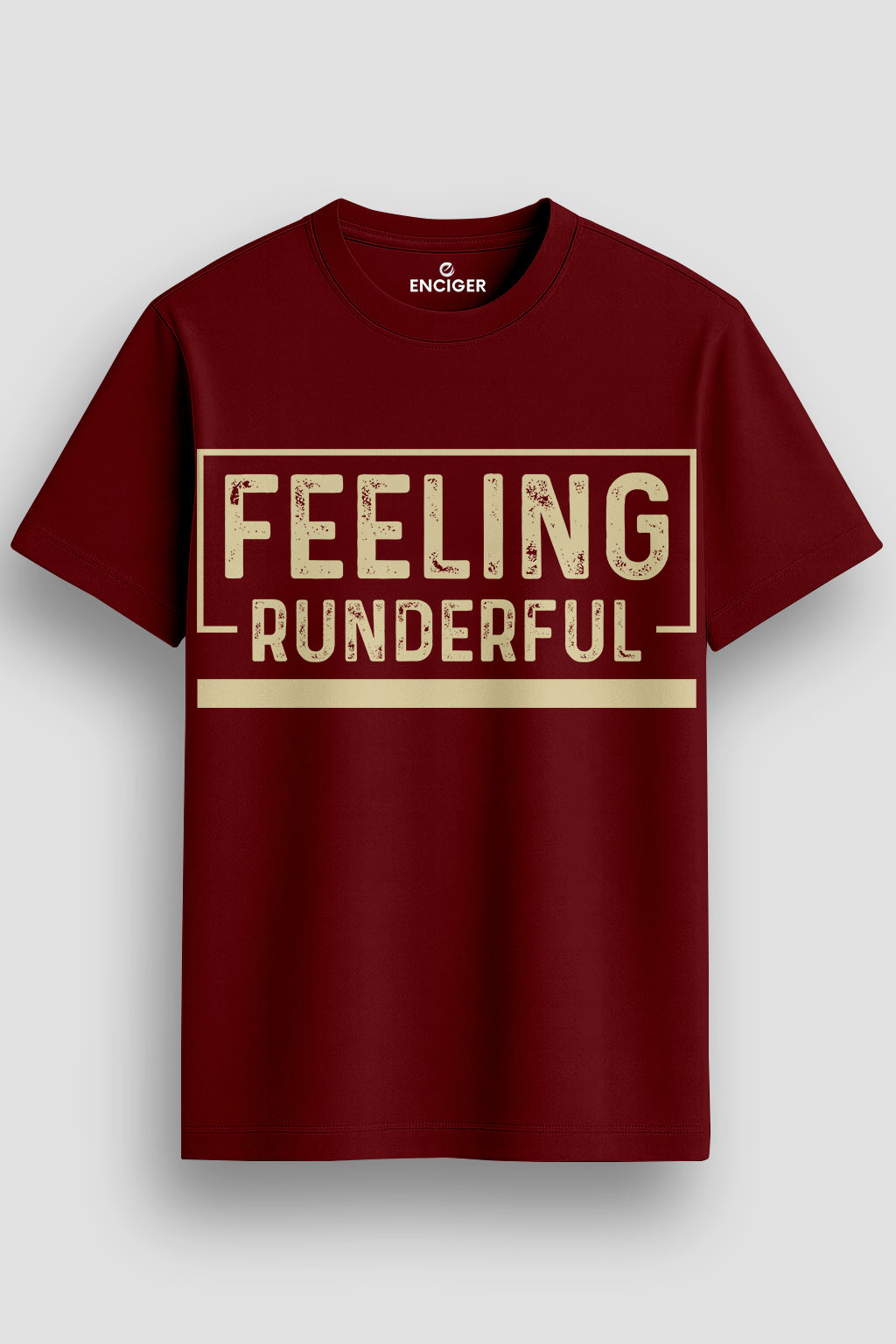  Men's Cotton Graphic Printed T-Shirt with Motivational Slogans and Typography Design maroon, S