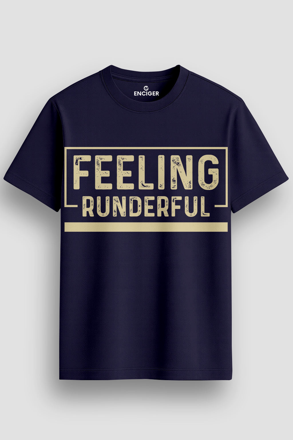  Men's Cotton Graphic Printed T-Shirt with Motivational Slogans and Typography Design navy, S