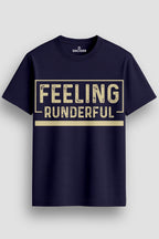 Men's Cotton Graphic Printed T-Shirt with Motivational Slogans and Typography Design navy, S