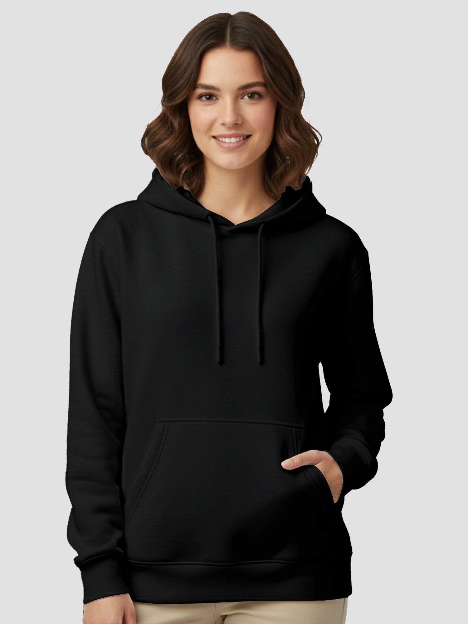 Womens-Casual-Pullover-Plain-Hoodie-with-Front-Pocket-for-Daily-Wear