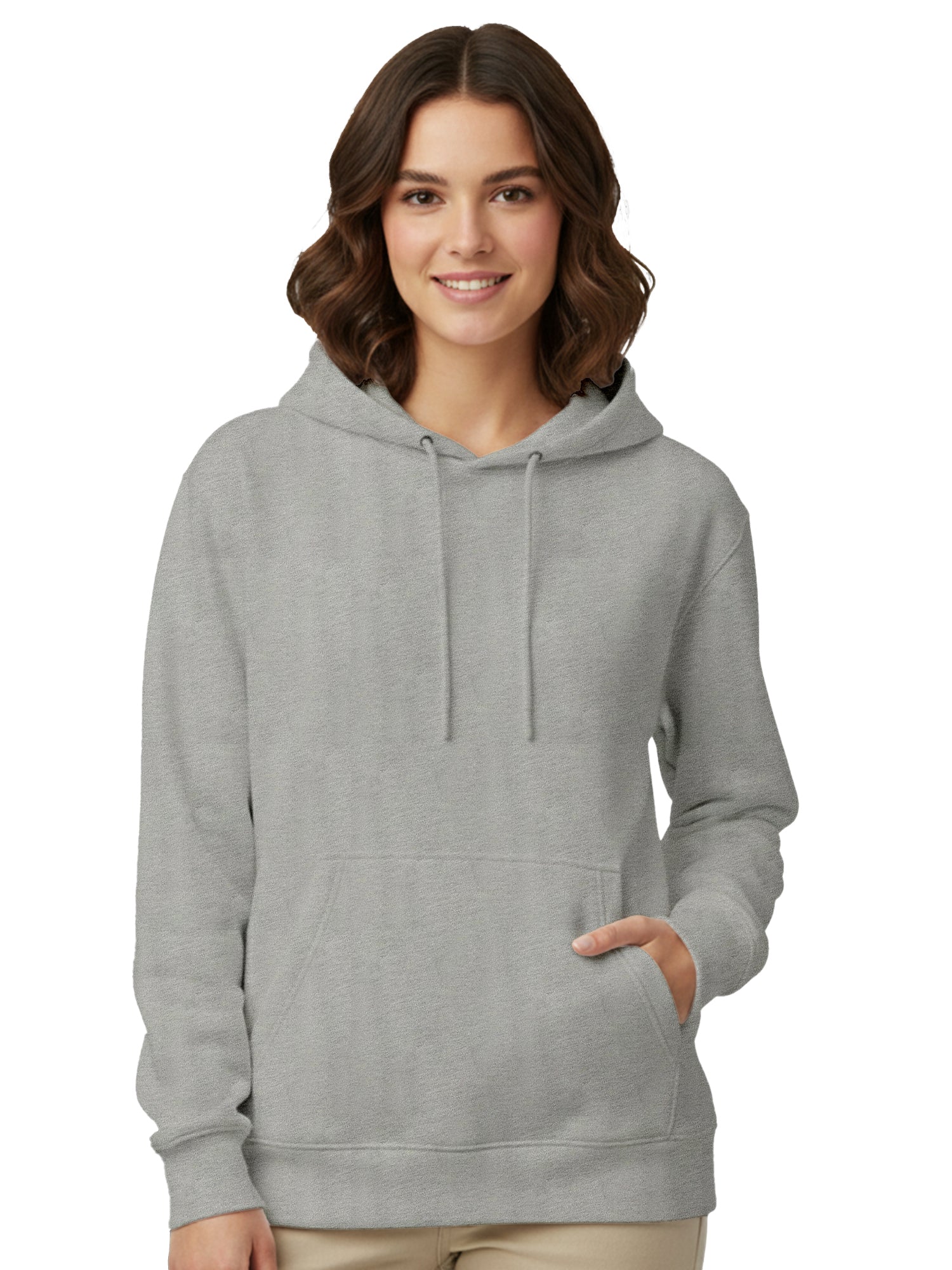 Womens-Casual-Pullover-Plain-Hoodie-with-Front-Pocket-for-Daily-Wear
