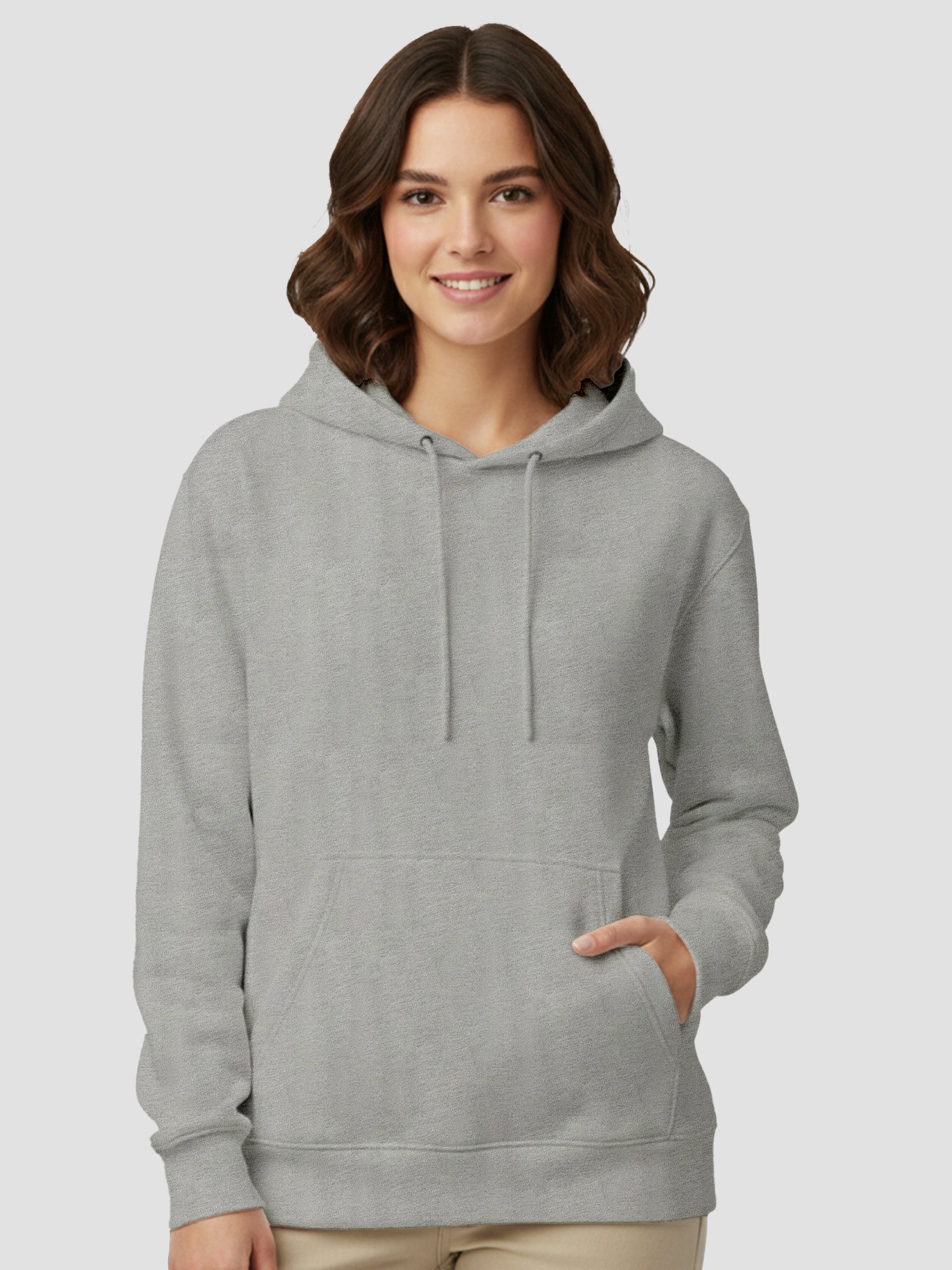 Womens-Casual-Pullover-Plain-Hoodie-with-Front-Pocket-for-Daily-Wear