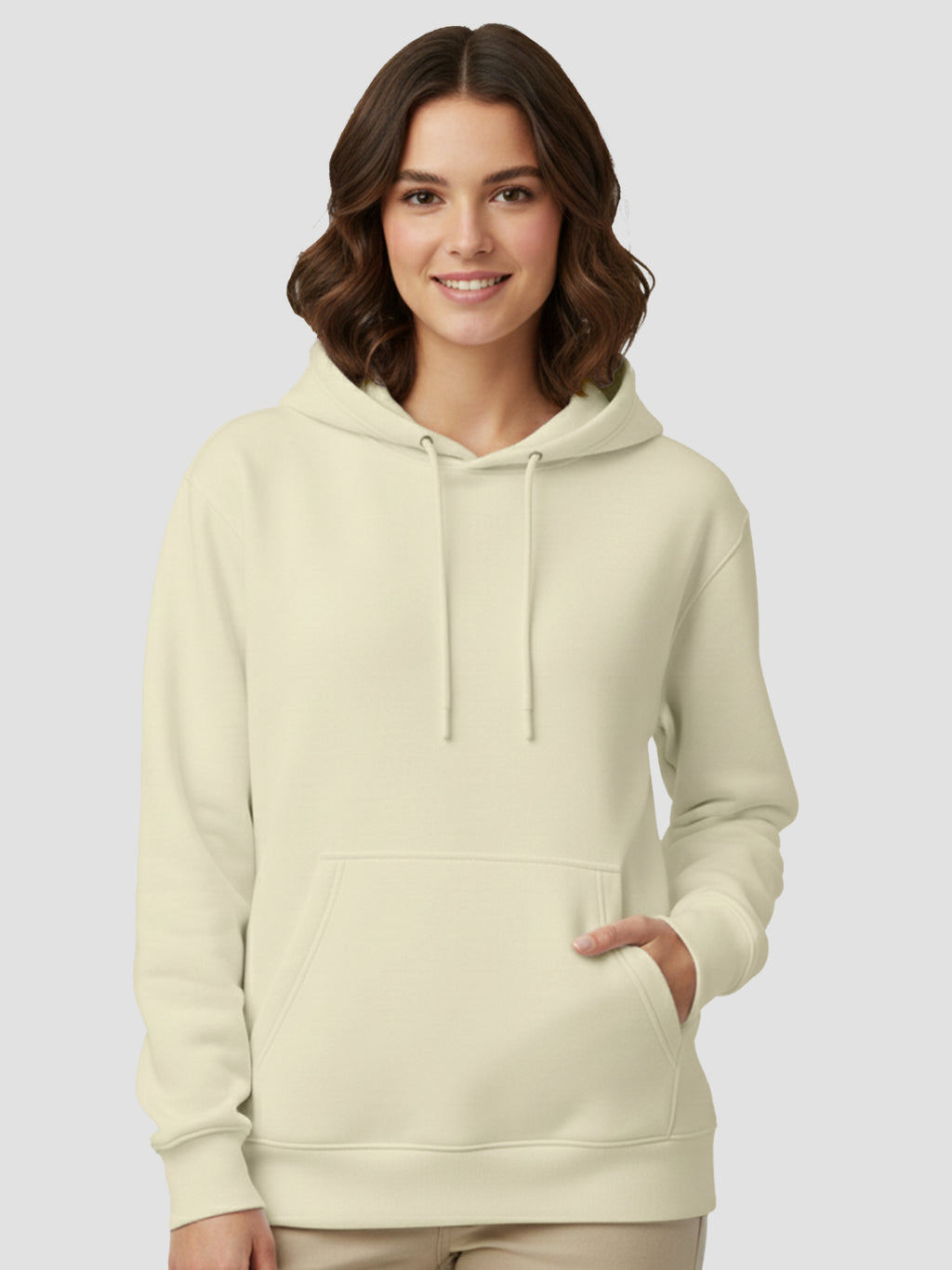Womens-Casual-Pullover-Plain-Hoodie-with-Front-Pocket-for-Daily-Wear