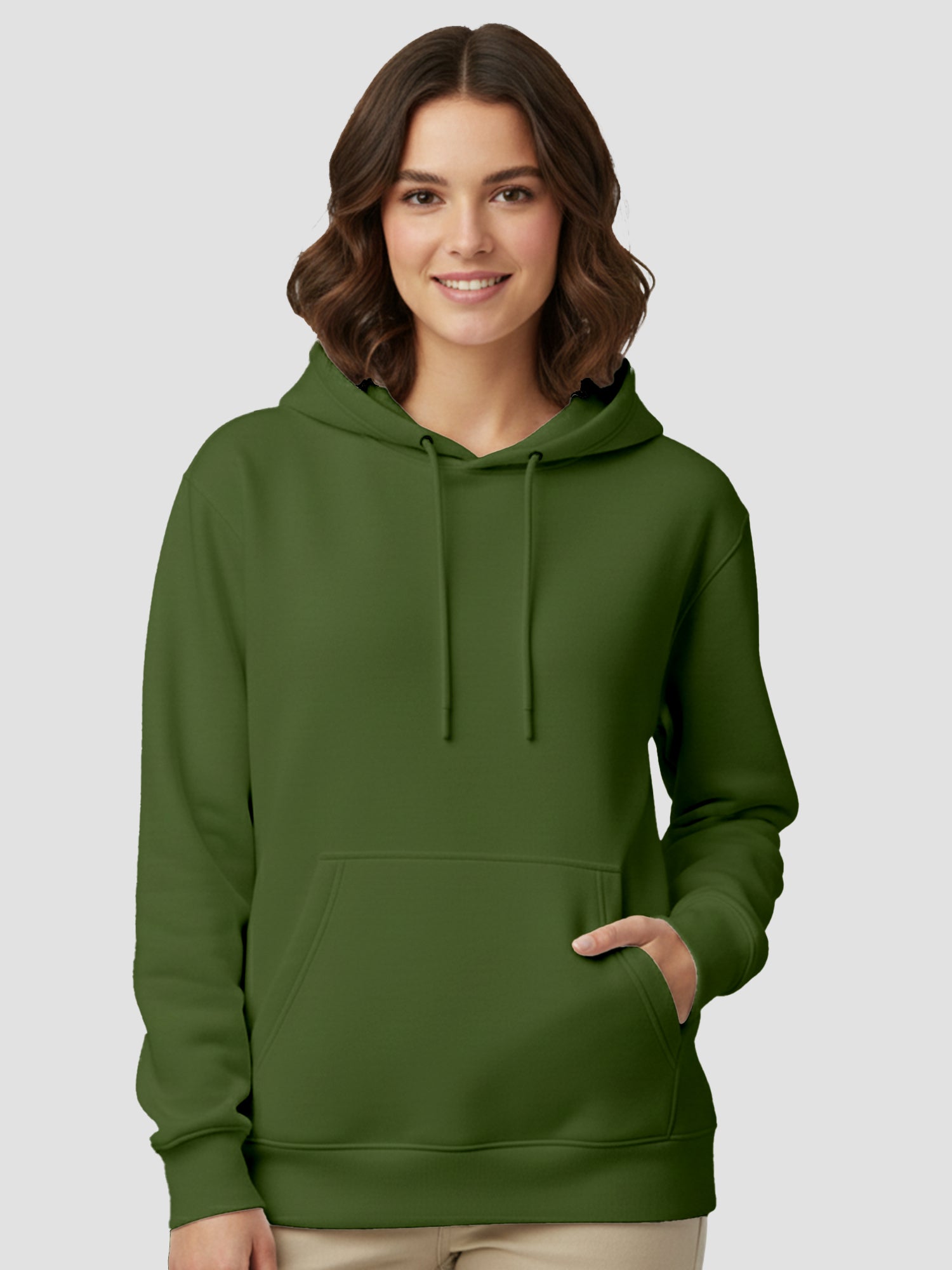 Womens-Casual-Pullover-Plain-Hoodie-with-Front-Pocket-for-Daily-Wear