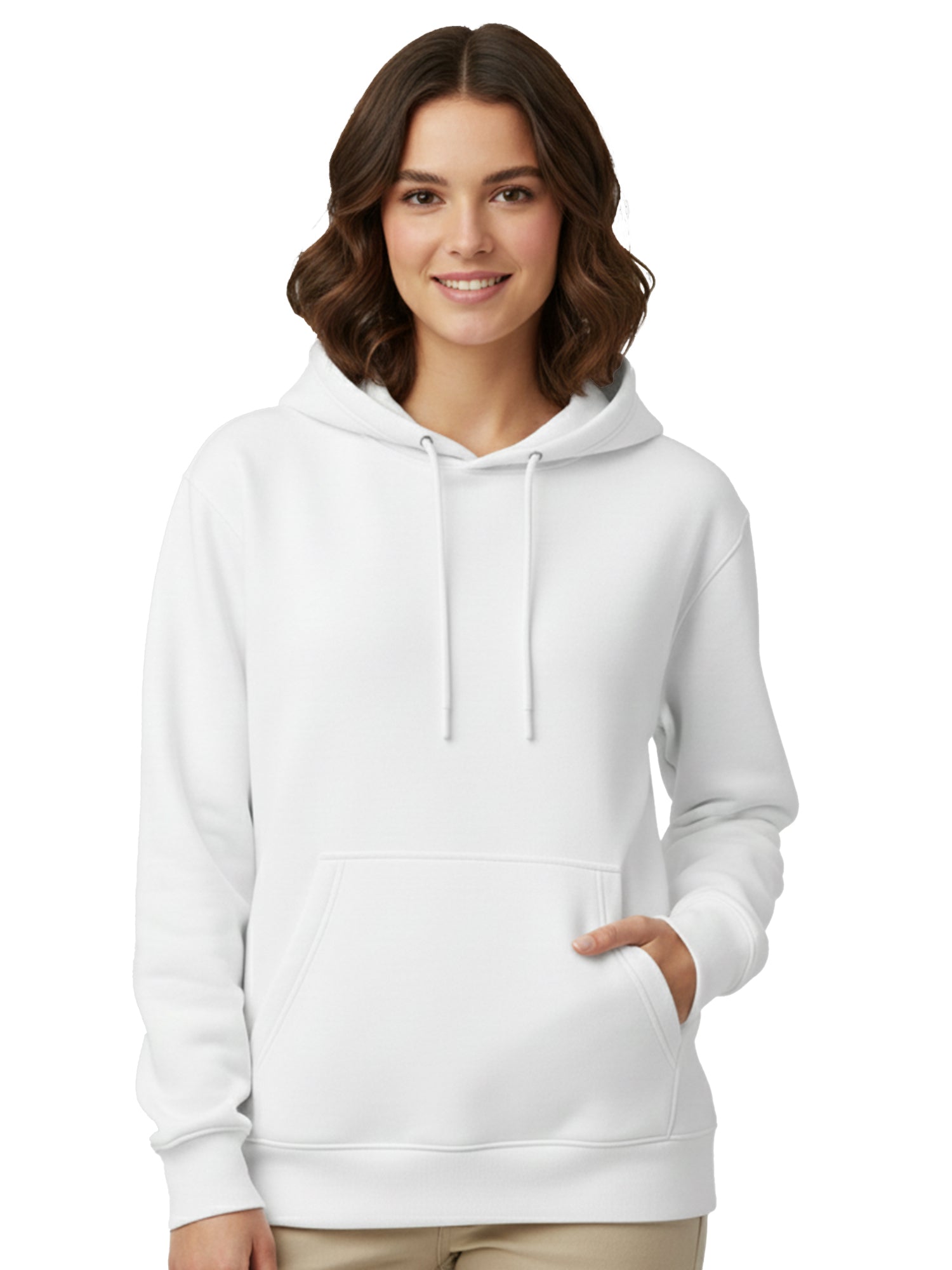Womens-Casual-Pullover-Plain-Hoodie-with-Front-Pocket-for-Daily-Wear