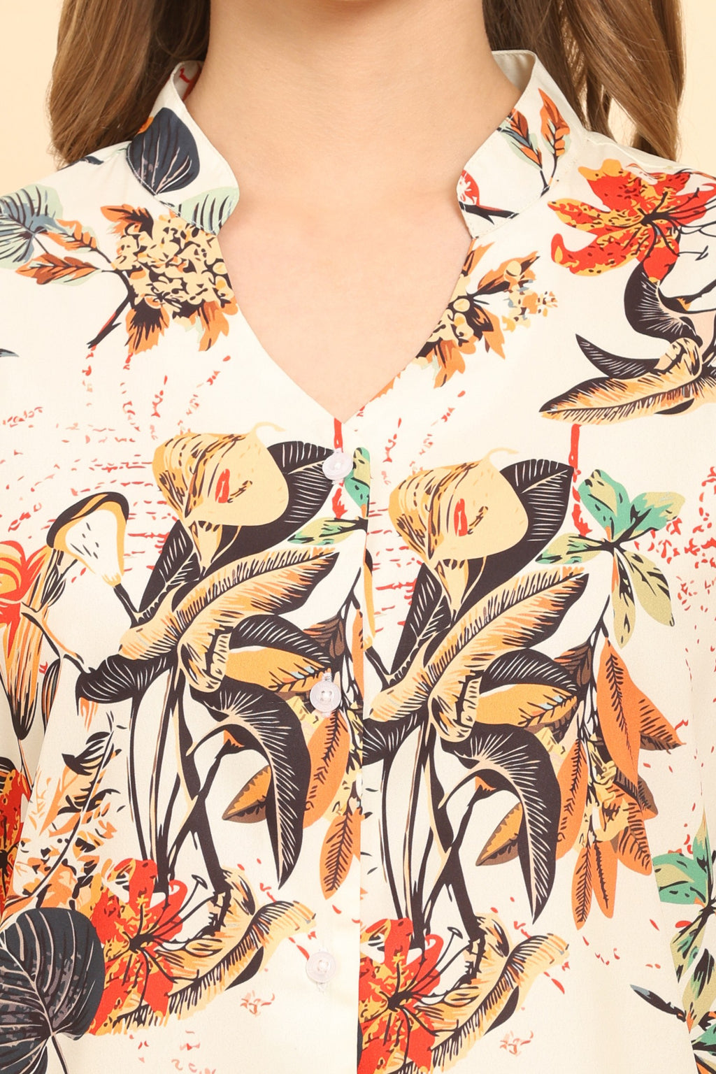 Womens Tropical Floral Print Button Up Shirt Casual Summer Beach Top