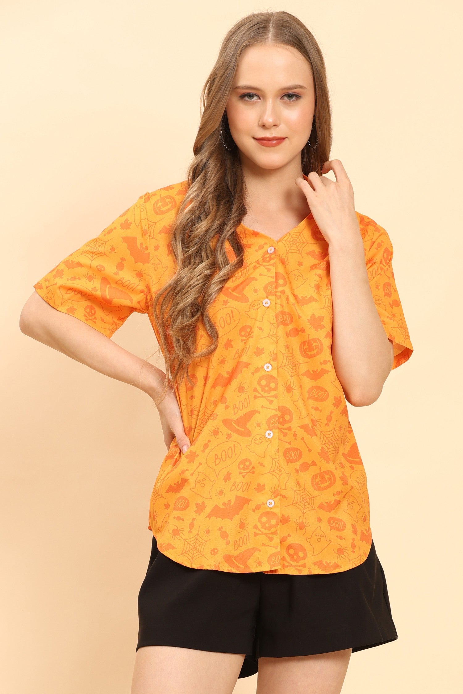 Womens Tropical Floral Print Button Up Shirt Casual Summer Beach Top